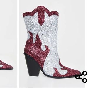 Pretty little thing glitter cowboy boots